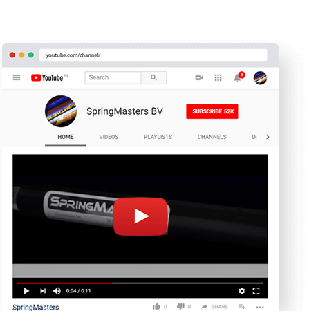 instuctie video's van springmasters gasveren op youtube